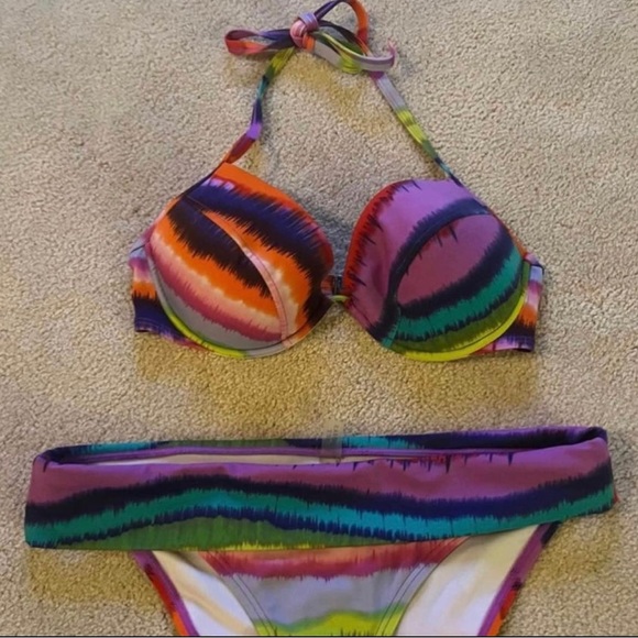 🎉 2xHP🎉 Vintage VS Push Up Bikini Set 34D - Picture 7 of 11